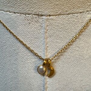 Satya Gold Tone Pendant Necklace with Pearl Charm